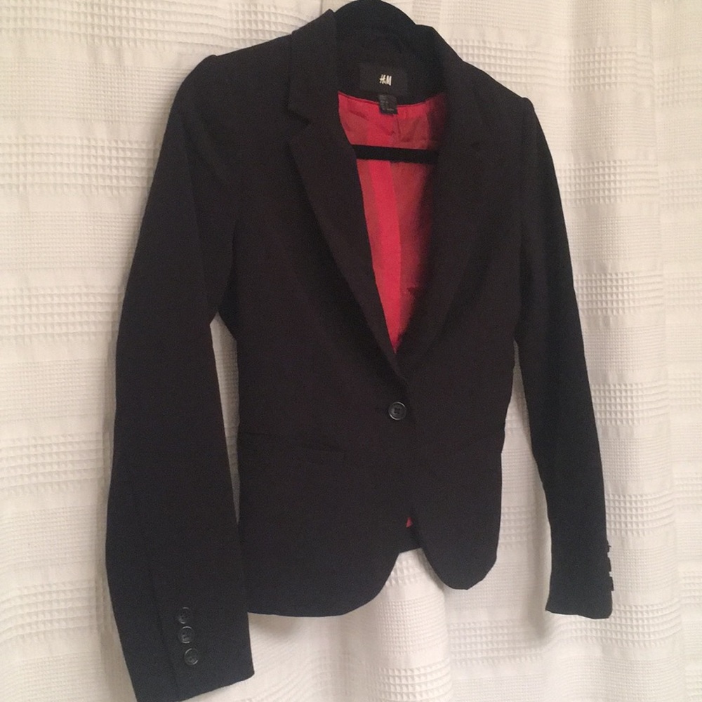 Black cotton lined blazer